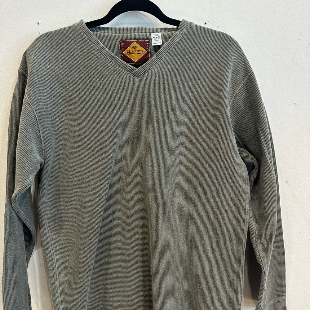 Dr. Lucky’s Vintage 90’s Olive Green Cotton Classic V-Neck